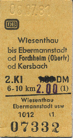 Abbildung einer Fahrkarte